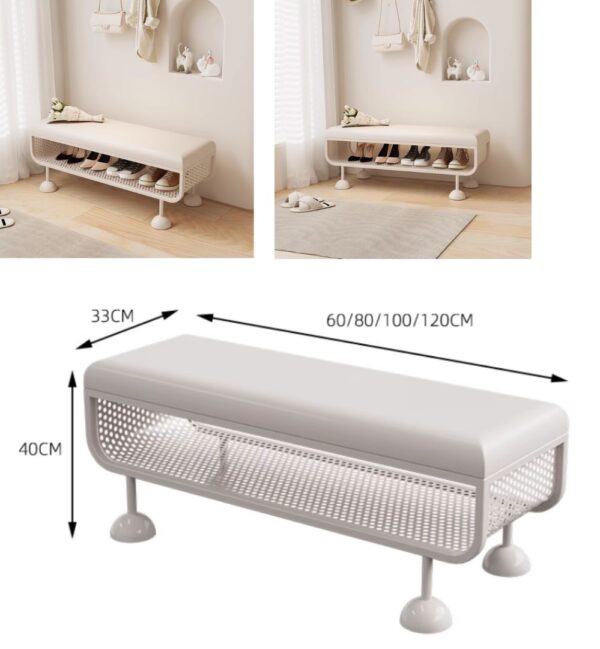 奶油風換鞋凳家用門口進門穿鞋凳可坐式鞋櫃一體長條入戶創意鞋架 w7682